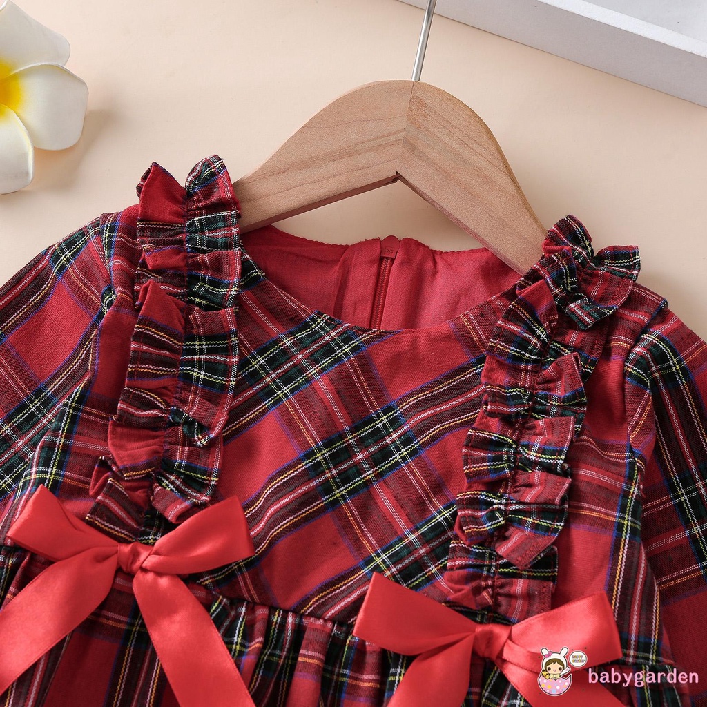Bộ Áo Tay Dài Cổ Tròn + Quần Short + Mũ In Họa Tiết Giáng Sinh Cho Bé Gái