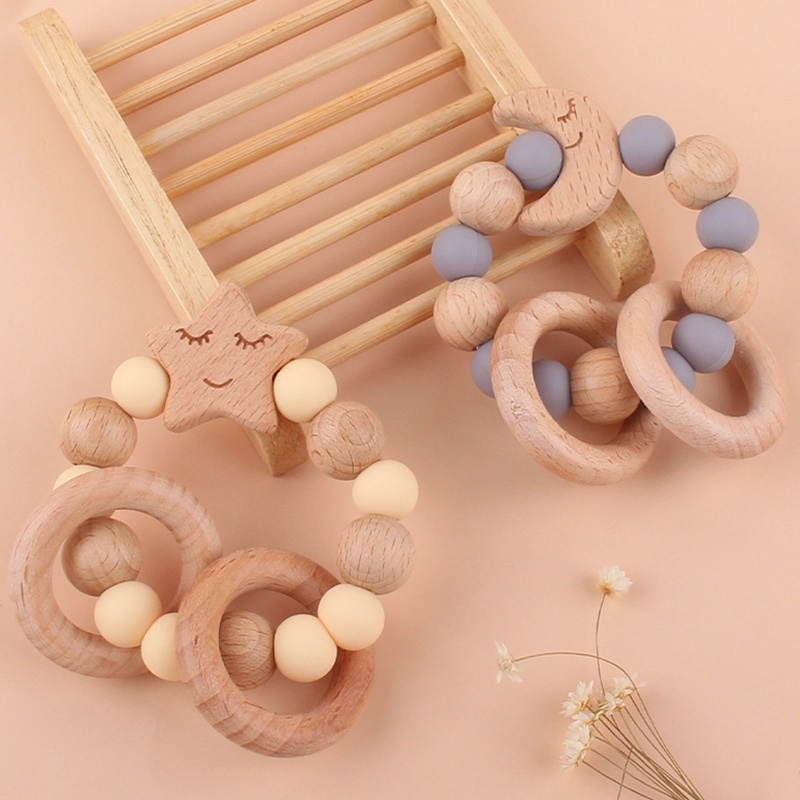 Bộ 2 Đồ Chơi Lục Lạc Kẹp Núm Vú Giả Vui Nhộn Cho Bé Sơ Sinh