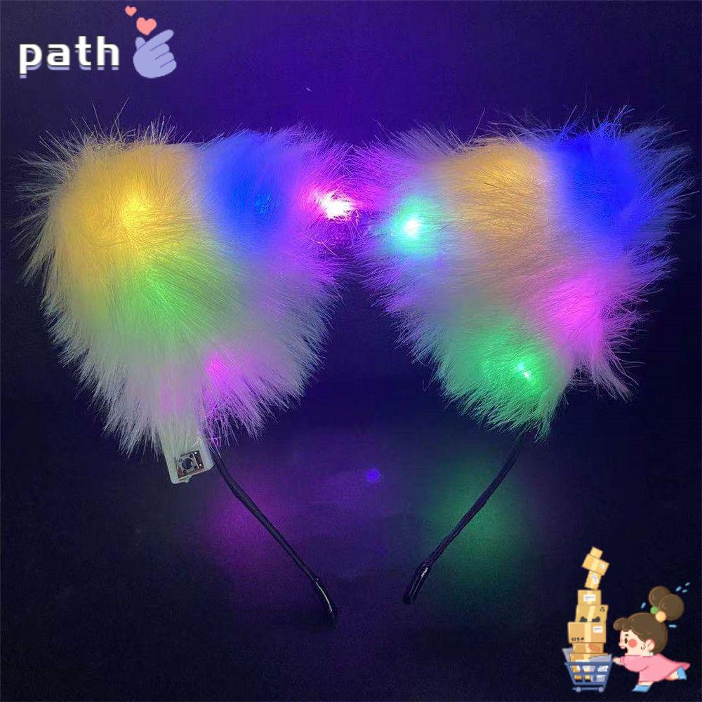 Băng Đô Cài Tóc Hình Tai Mèo Tích Hợp Đèn LED Hóa Trang Tiệc Tùng