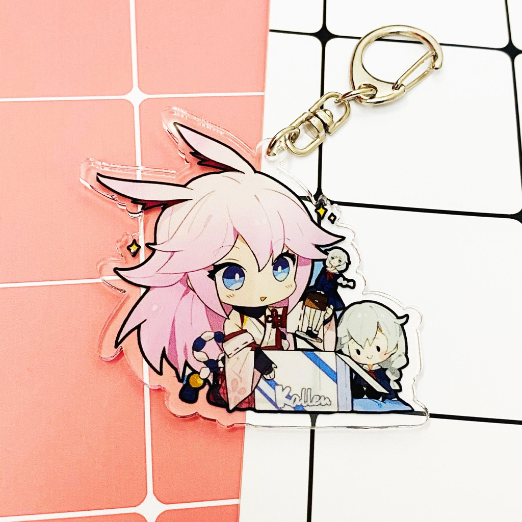 ( Mica trong acrylic ) ( Ver2 ) Móc khóa Honkai Impact 3 quà tặng xinh xắn dễ thương in hình anime chibi