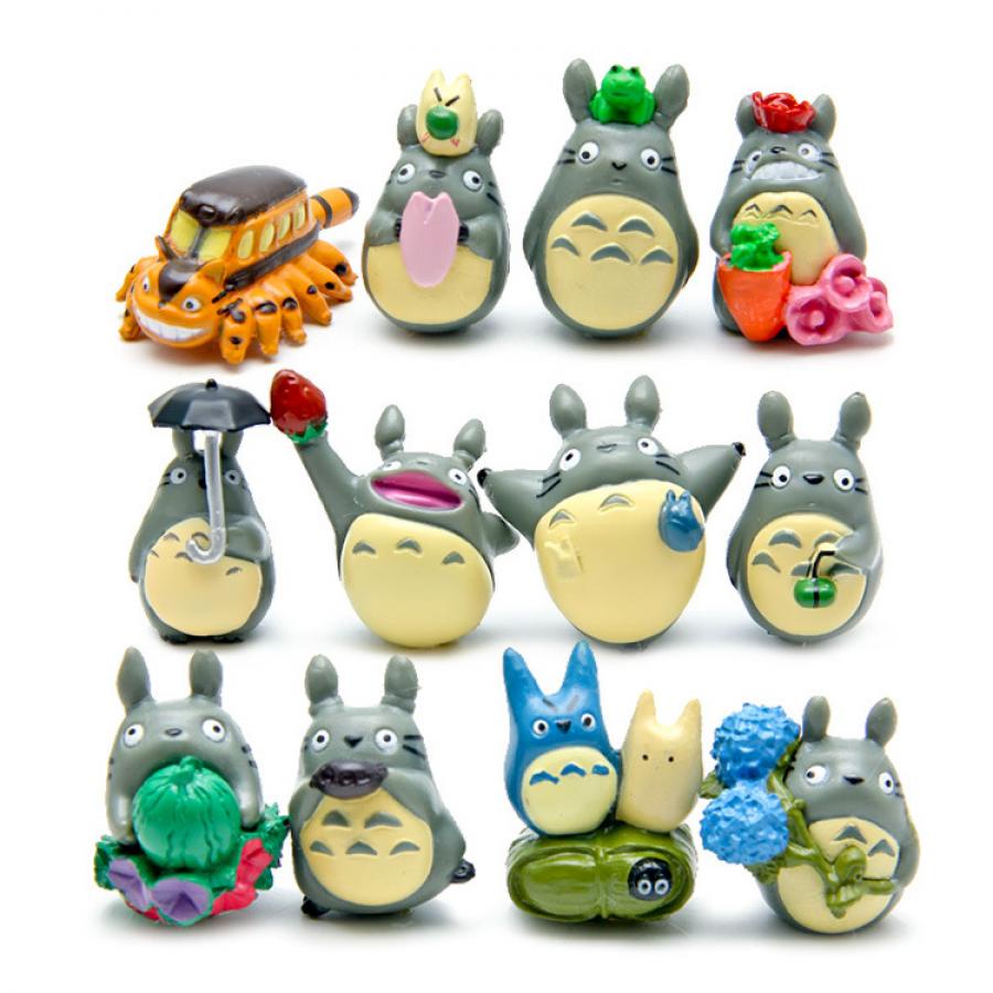 Set 12 Tượng Totoro Mini Trang Trí Đồ trang trí Dễ Thương