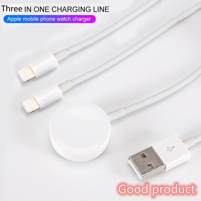 【In stock】 3 in 1 Wireless Charger for Apple Watch Series 1 2 3 4 USB Magnetic Charging Cable for iPhone 5 6 7 8 X/plus