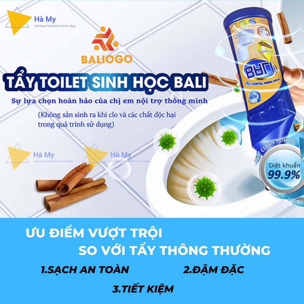 Nước Tẩy Toilet,Nhà Vệ Sinh BALI 800Gr Hương Quế Không Chất Hóa Học,Diệt Và Ngăn Ngừa Vi Khuẩn Hiệu Quả