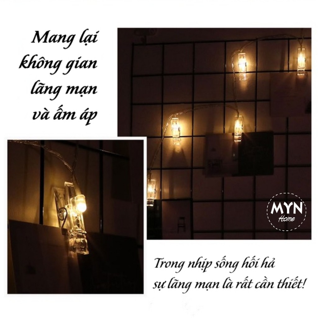 Dây đèn LED kẹp ảnh trang trí nhà cửa, lễ tết, sinh nhật, Noel