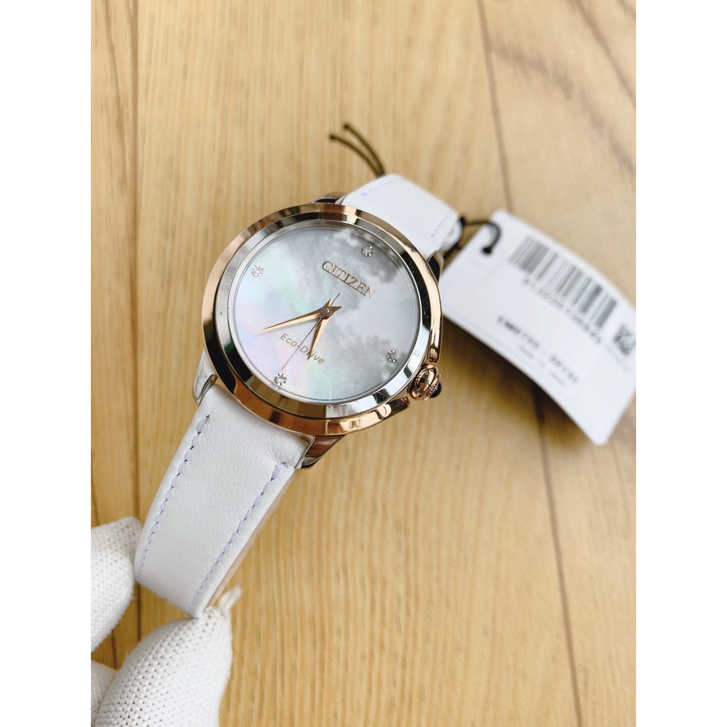 Đồng hồ nữ chính hãng Citizen Ceci Diamond EM0796-08Y - Máy quartz pin năng lượng ánh sáng - Kính cứng