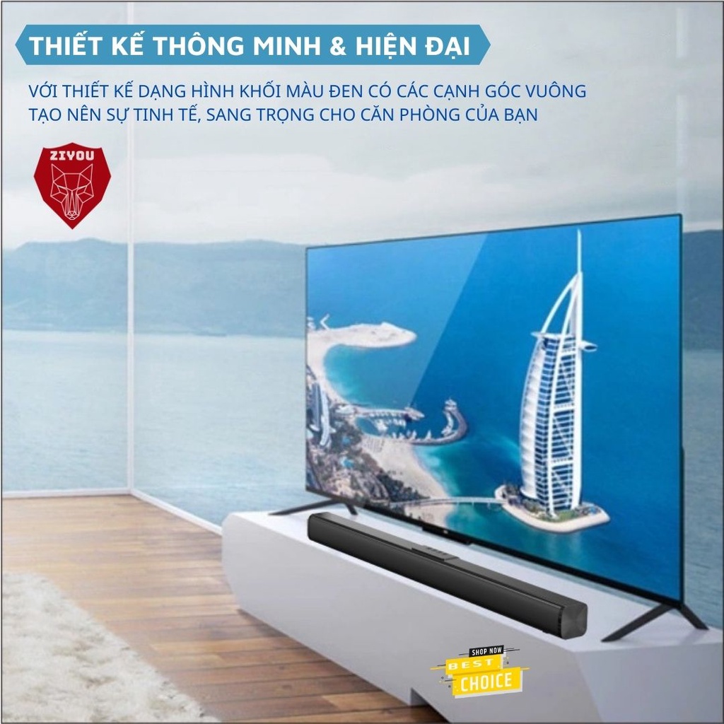 Loa Soundbar ZIYOU Âm Thanh Vòm Sống Động 8D Max Bluetooth 5.0 Hiệu Ứng Rạp Chiếu Phim Super Bass Nghe Nhạc Siêu Hay