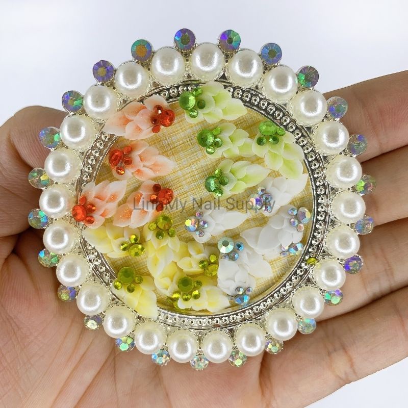 Hoa Bột Gắn Móng Nail, Hoa Cúc Tầng Cánh Xếp Lớp Vừa Các Loại Phom Móng