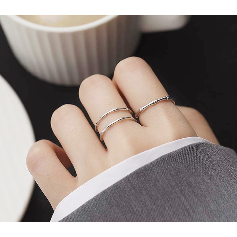 Nhẫn Hở Tùy Chỉnh Bằng Tre Phong Cách Hàn Quốc Dành Cho Nữ