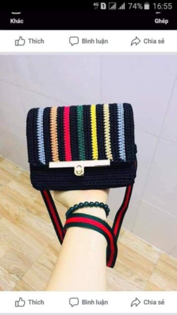 Dây đai sọc 3cm quai đeo túi xách