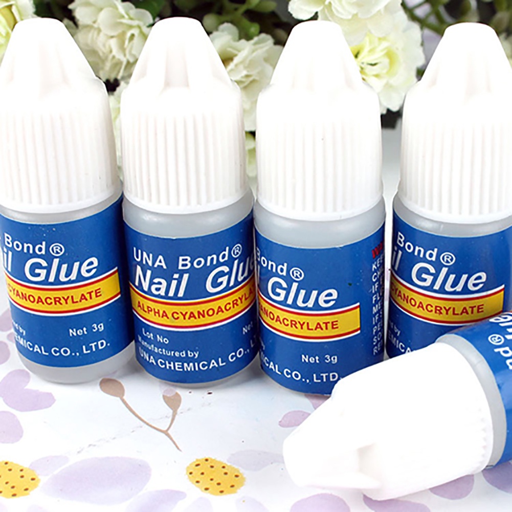 [Hàng mới về] Set 5 lọ keo dán móng tay trong suốt chất lượng cao