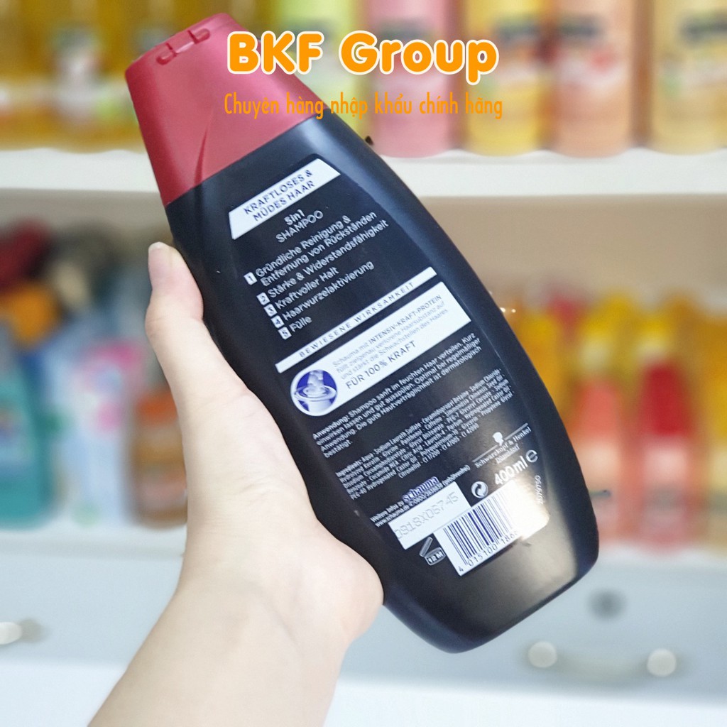 Dầu gội Nam Schauma mọc tóc dành cho thưa, hói, mỏng - Giảm gàu ngứa hiệu quả - hàng mua tại siêu thị Đức - Chai 400ml
