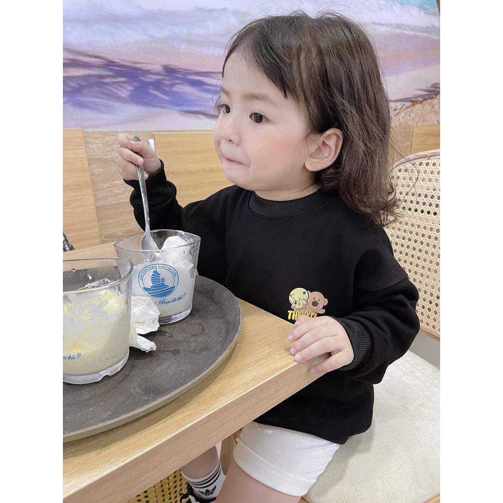 Áo nỉ cổ tròn Demarzo baby cho bé , áo sweater trẻ em , TP KIDs