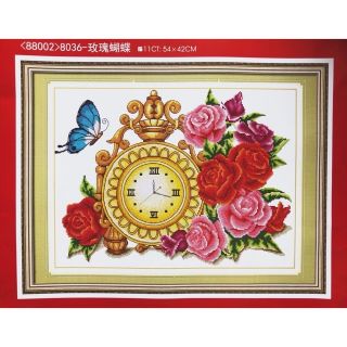 Tranh thêu Đồng hồ cổ điển 8036