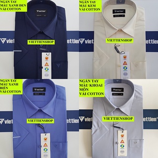 (MS) ÁO SƠ MI VIỆT TIẾN NGẮN TAY MÀU TRƠN