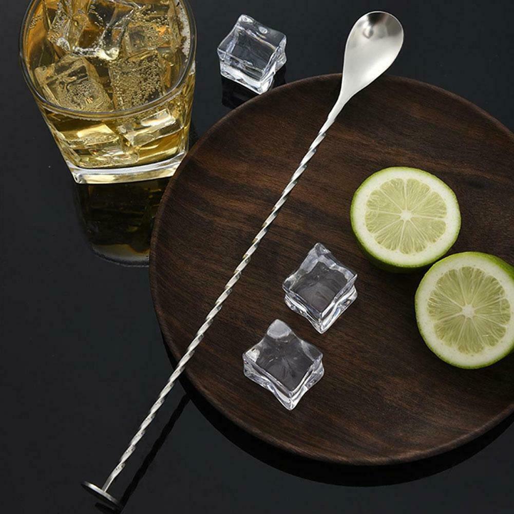 1Pc Cocktail Drink Mixer Steel Twisted Bartenders Bar Stirrer Us Spoon T5H3