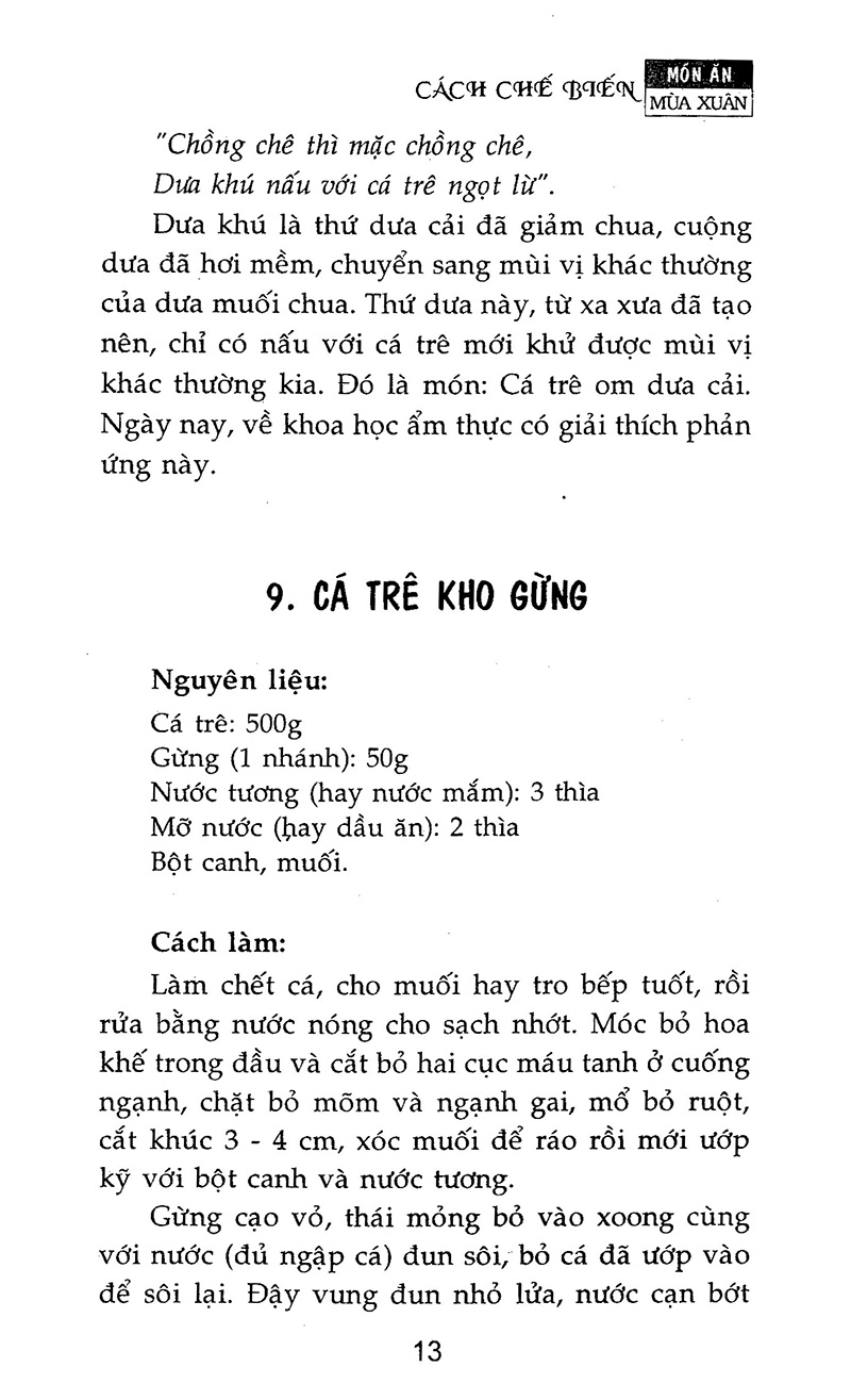 Sách Món Ăn Mùa Xuân (Tái Bản)