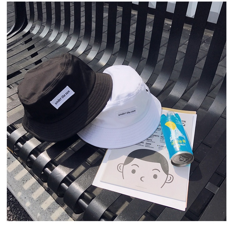Mũ bucket vành tròn nam, nữ thêu chữ Under the sun, nón tai bèo chất đẹp nhiều màu - B24