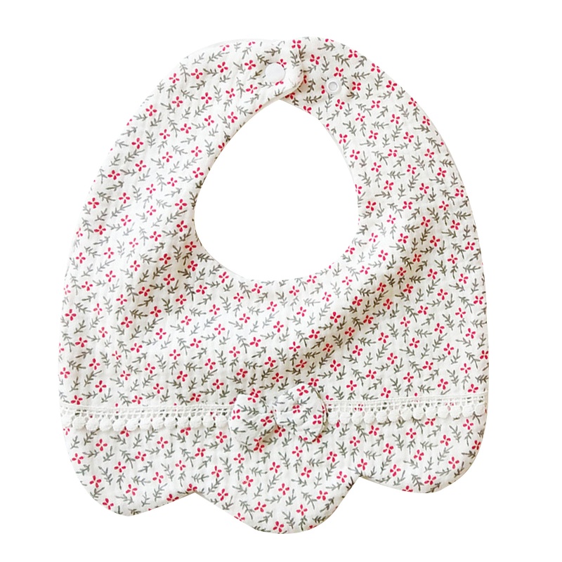 Yếm Ăn Cotton Họa Tiết Dâu Tây / Cherry Hoạt Hình Xinh Xắn Cho Bé