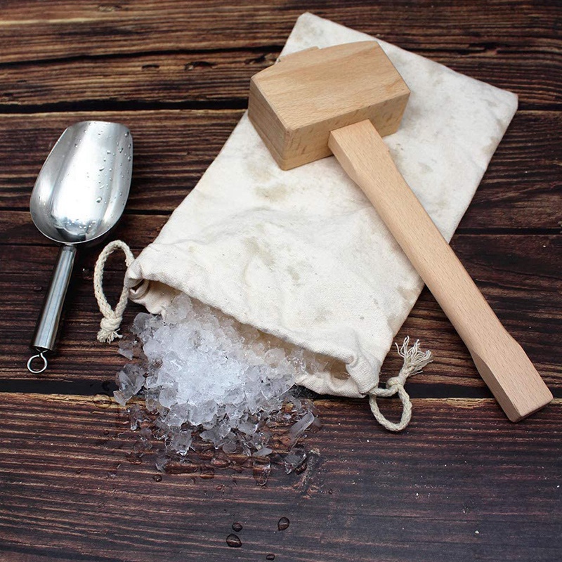 Túi Làm Đá Viên Bằng Vải Lanh Cotton Cho Bartender
