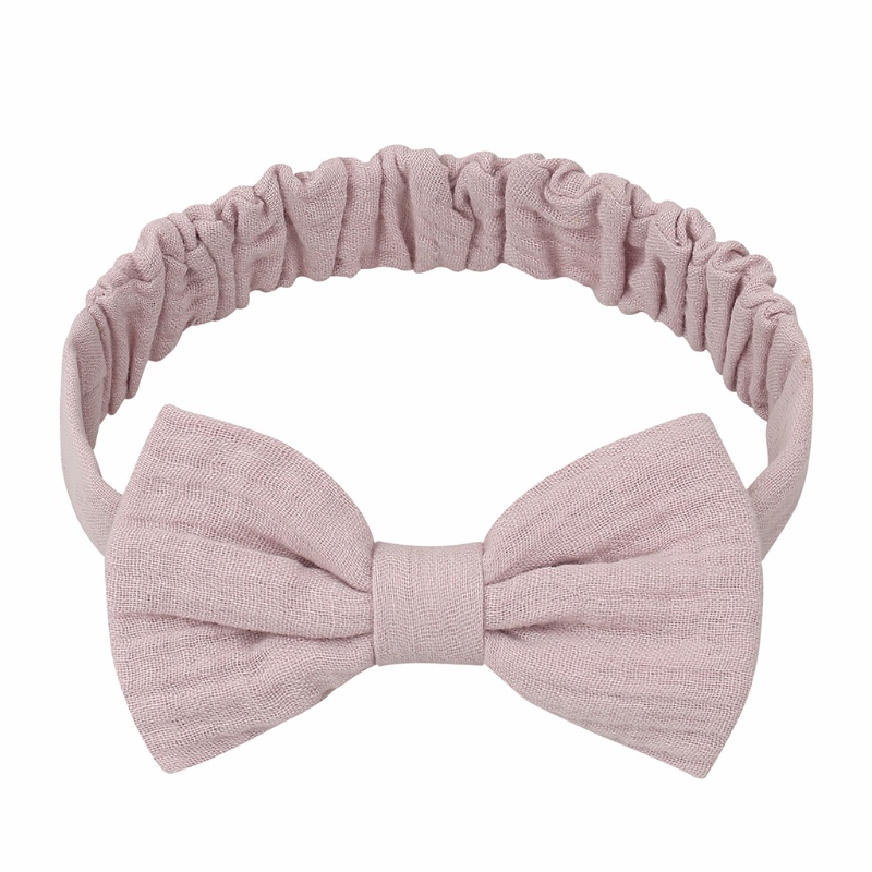 Băng Đô Cài Tóc Vải Cotton Mềm Co Giãn Thắt Nơ Handmade Màu Trơn Kiểu Công Chúa