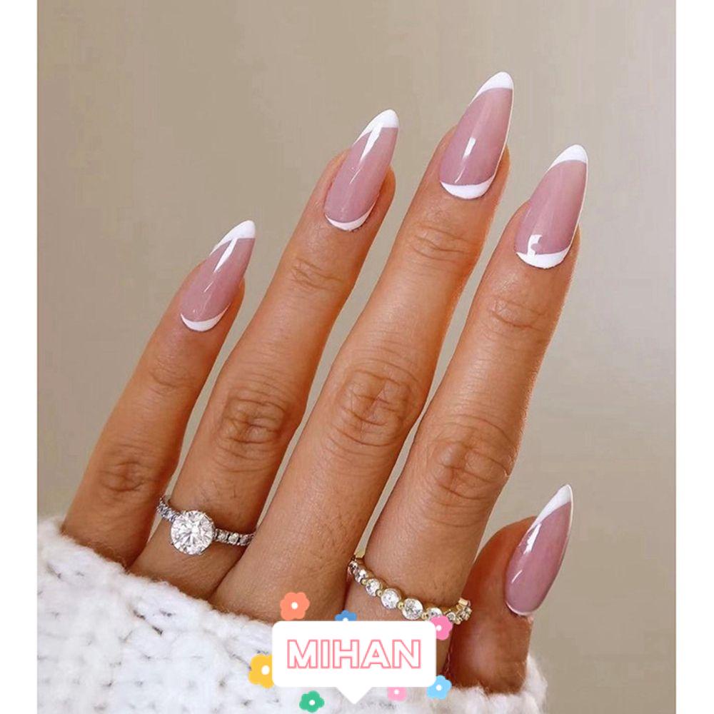 Hộp 24 Móng Tay Giả Trang Trí Toàn Diện Phong Cách Pháp MIHAN1