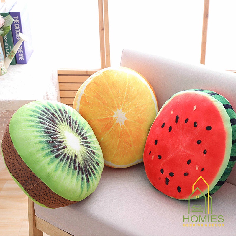 Gối tựa lưng hoa quả HOMIES vải nhung mềm mịn 40cm x 40cm