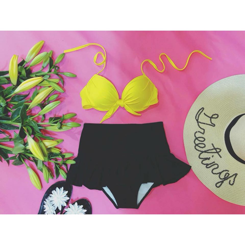ĐỒ BƠI NỮ Bikini 2 Mảnh chéo vàng (Kèm ảnh khách) mới nhất