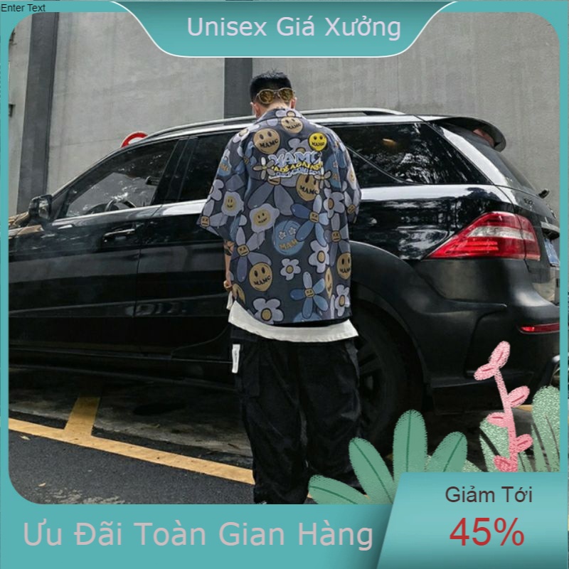 Áo Sơ Mi Tay Ngắn Unisex Cổ Bẻ Phông Cách Hàn Quốc Freesize