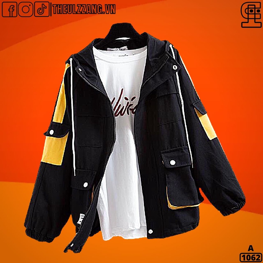 Áo Khoác Bomber Jackets Nam Nữ Kaki 2 Lớp Dày Dặn Form Rộng UNISEX Áo Khoác Đôi Nam Nữ Kaki 6 TÚI - AK1062 A