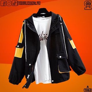 Áo Khoác Bomber Jackets Nam Nữ Kaki 2 Lớp Dày Dặn Form Rộng UNISEX Áo Khoác Đôi Nam Nữ Kaki 6 TÚI - AK1062 A