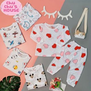Bộ cotton giấy dài tay Noubaby cho bé 4-25 kg ngủ máy lạnh