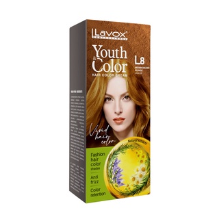 [VÀNG GỖ L8] NHUỘM TÓC MÀU THỜI TRANG LAVOX 60mlx2 💖 Kèm Chai Oxy + Dầu Xả Giữ Màu Tóc + Găng Tay💖 - L8