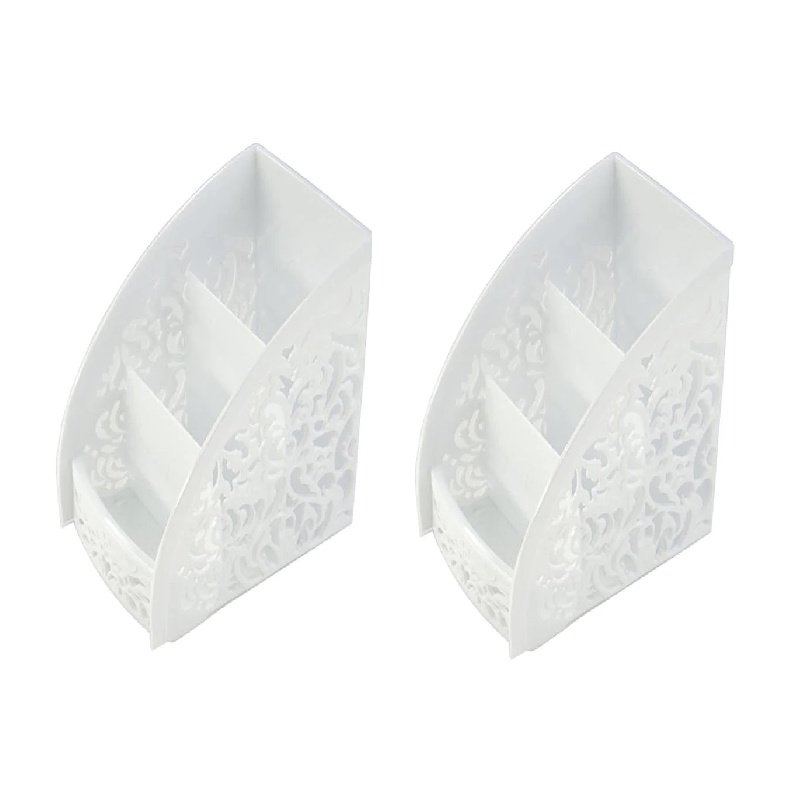 Daiso Khay Đứng Trắng Regaria Remote Stand White 11.8cm x 8.8cm x 13.2cm