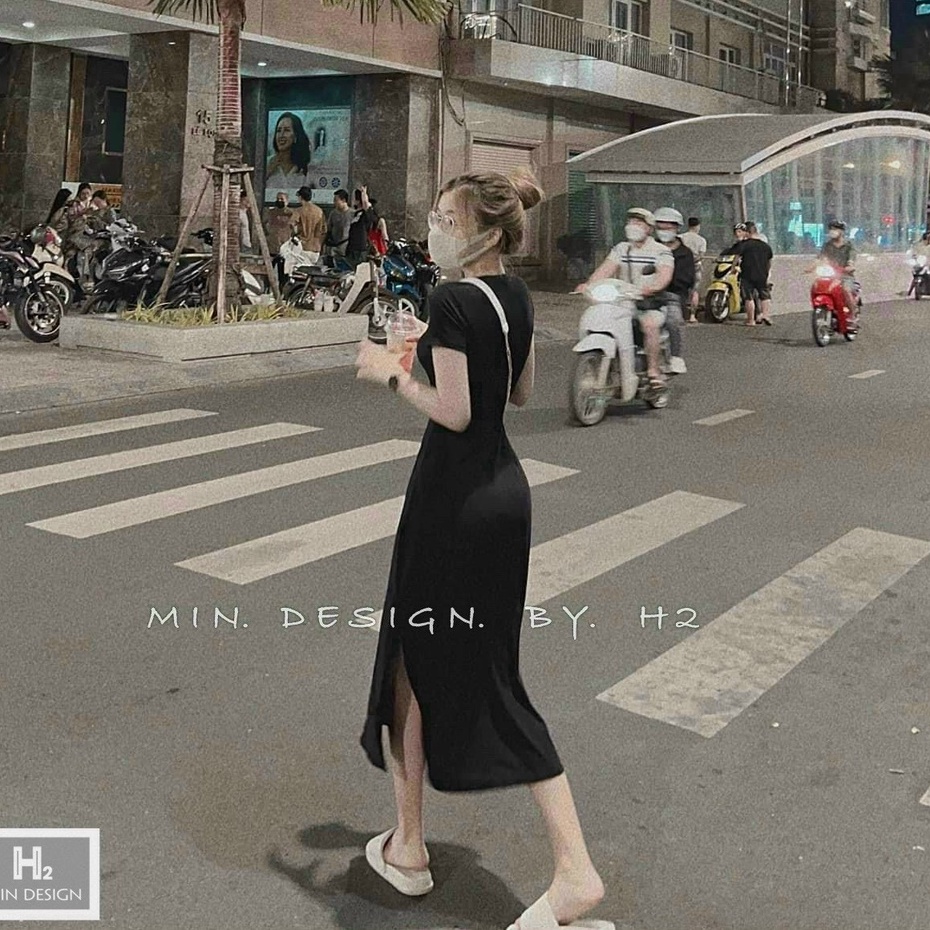 Đầm Váy Body Sang Chanh Thiết Kế Dáng Xòe Nhẹ Sẻ Tà Dự Tiệc Sang Chảnh Thời Trang  Nữ [XM Minh Phúc]