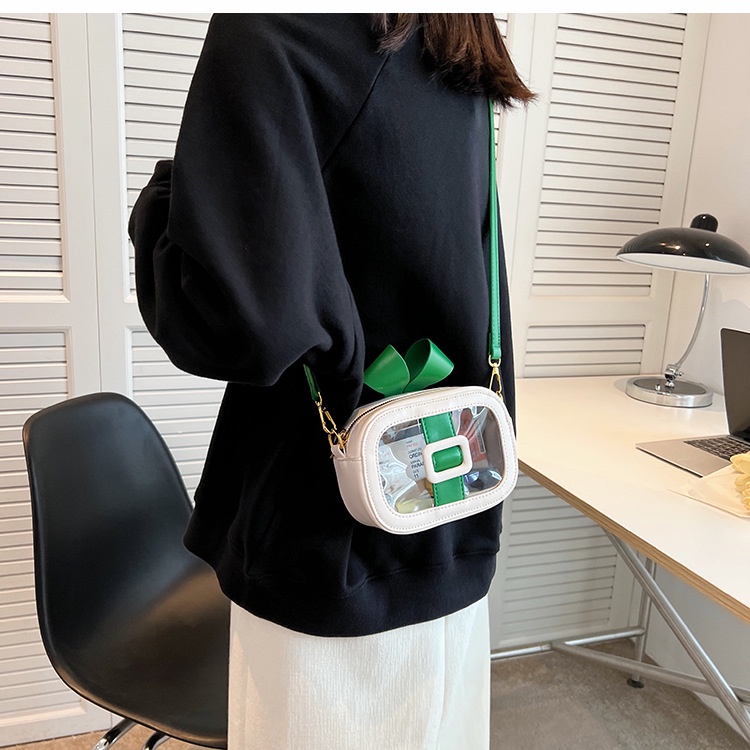Túi Đeo Chéo Hình Vuông Nhỏ Màu Trong Suốt Dễ Phối Đồ Thời Trang Cho Nữ