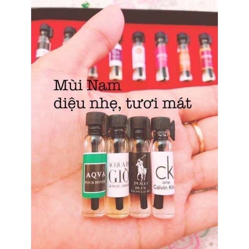 Bộ 26 mẫu test tinh dầu nước hoa Pháp Hparfum (1 chai 2ml) có bán lẻ 1 chai.