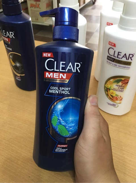 Dầu gội Clear Bạc Hà, Men, Thảo dược, Hoa anh đào, oải hương tím, than hoạt tính