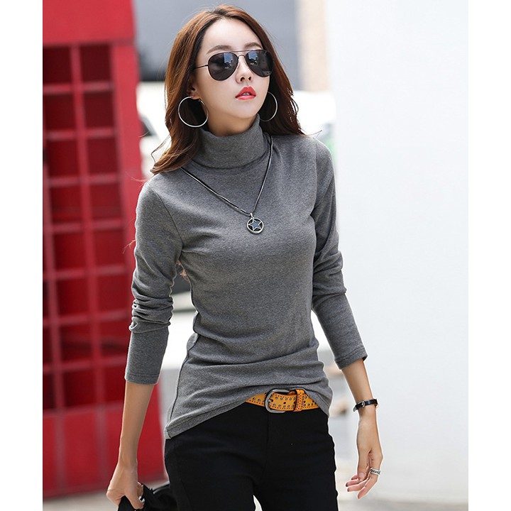 Áo thun tay dài cổ lọ