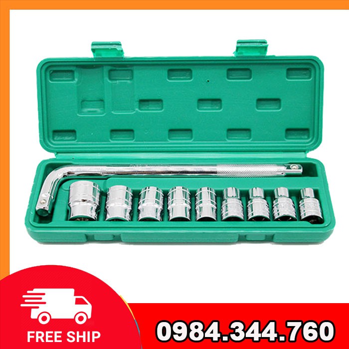 Bộ tuýp E 1/2" 10 chi tiết, có KÈM TAY VẶN hàng thép xịn KHÔNG TOÉT (ẢNH THẬT)