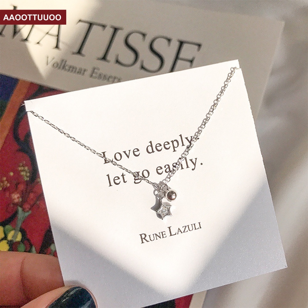 Vòng cổ Ngắn Phối Mặt Hình Ngôi Sao Năm Cánh Phong Cách Cổ Điển