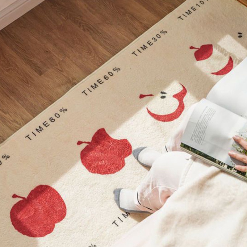 Thảm Chùi Chân Chống Trượt Mềm Mại Hình Quả Táo