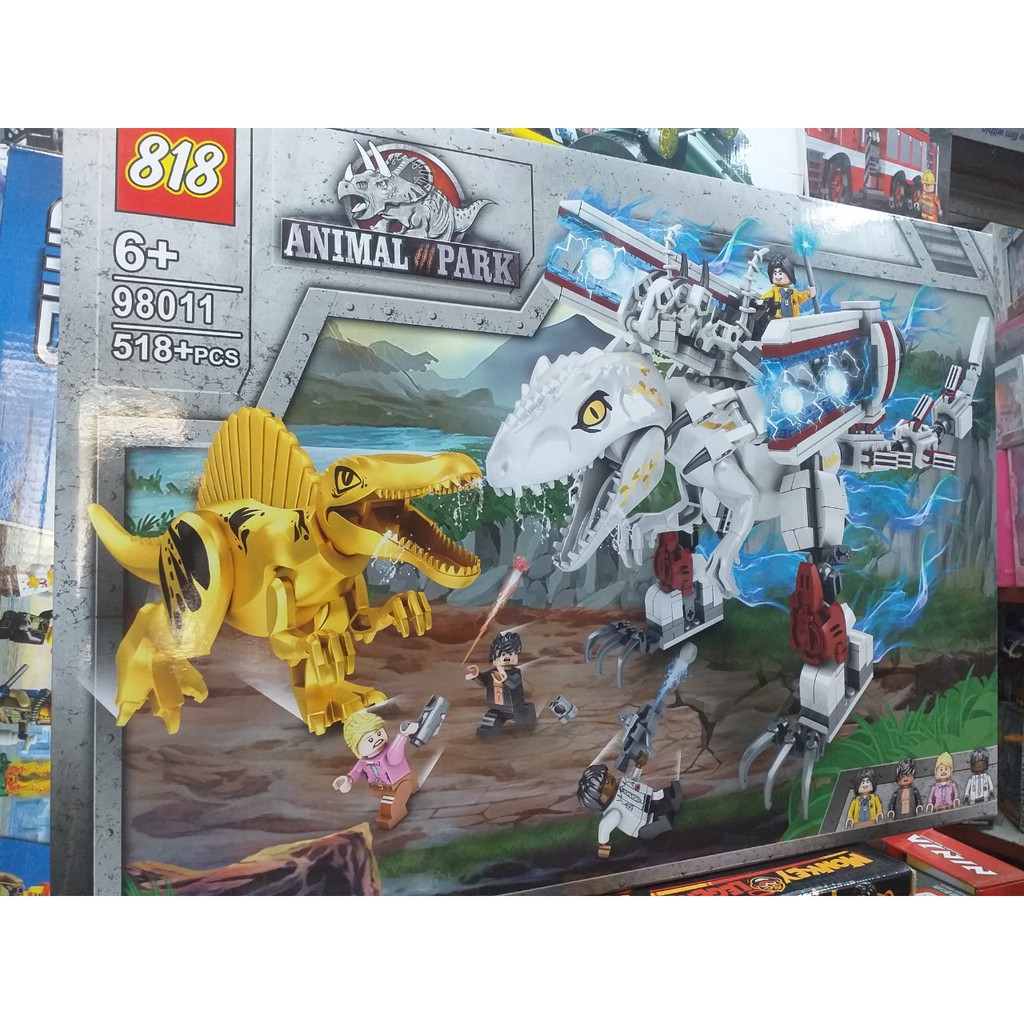 Lắp Ráp xếp hình Animal-Park 98011 :Khủng long bạo chúa trex chiên đấu hiện đại 518 khối