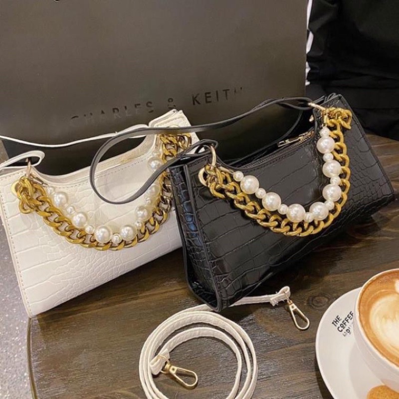 Túi Kẹp Nách Dây Ngọc, Túi Xách Nữ Đeo Chéo Đeo Vai Pha Xích