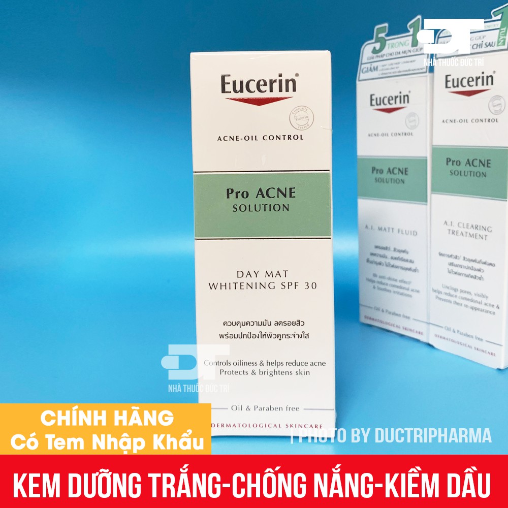 Kem Dưỡng Ban Ngày Eucerin Acne-Oil Control Pro Acne Solution Day Mat Whitening SPF30 50ml