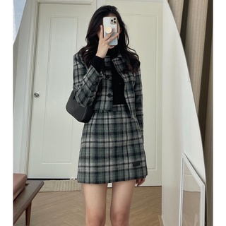 (ảnh thật) Audrey Set khoác dạ crt chân váy 2156