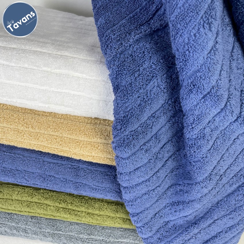 Khăn tắm, khăn mặt cotton cao cấp TAVANS - Kẻ Jacquard 450