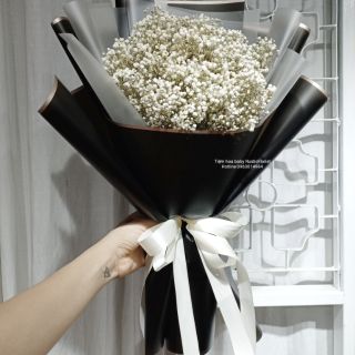 [ Hoa khô ] Bó hoa baby khô trắng nhập khẩu làm hoa tặng sinh nhật, decor trang trí ,hoa chụp ảnh