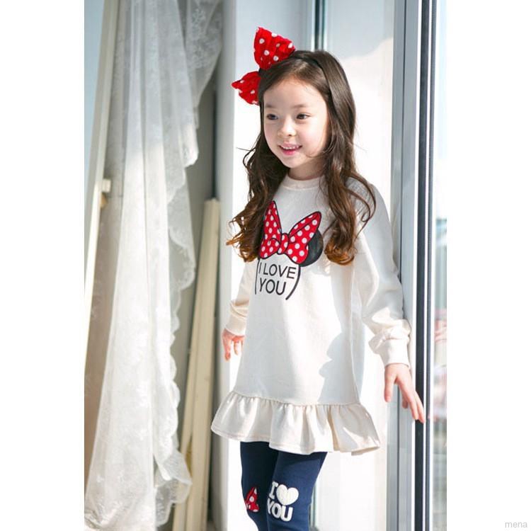 Bộ đồ hoạ tiết Mickey cho bé gái