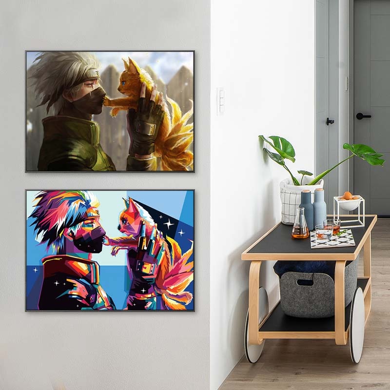 Classic Anime Movie Naruto Kakashi  Wall Art Poster Japanese Popularity Anime Canvas Painting Vintage Living Room Home Decor