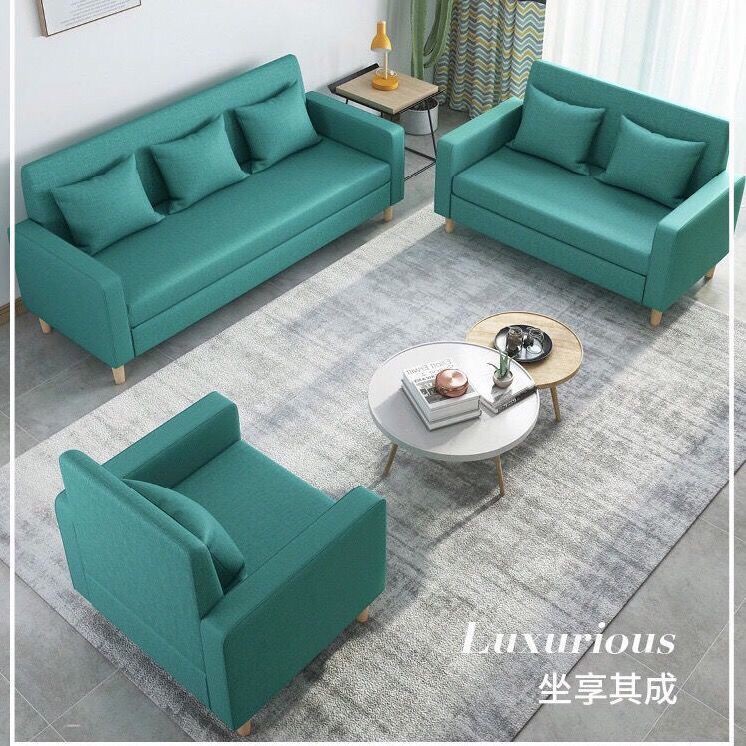Sofa vải phòng khách căn hộ nhỏ đơn giản hiện đại kết hợp ngủ giường lười cho thuê